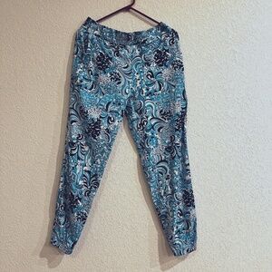 Lilly Pulitzer 29" Rici Stretch Jogger Pant -Resort White Mermazing - sz M